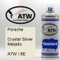 Preview: Porsche, Crystal Silver Metallic, A7W / 8E: 400ml Sprühdose, von ATW Autoteile West.